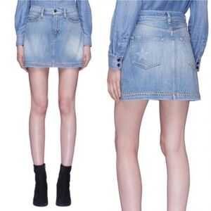 Frame Le Mini Star Print Studded Denim Skirt SZ 30